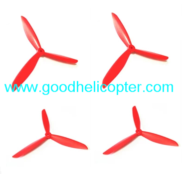Wltoys V393 2.4H 4CH Brushless motor Quadcopter parts Upgrade 3-leaf Blades (4pcs red) - Click Image to Close